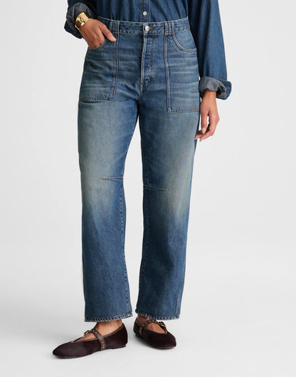 Madewell The Curvy Darted Barrel-Leg Jean