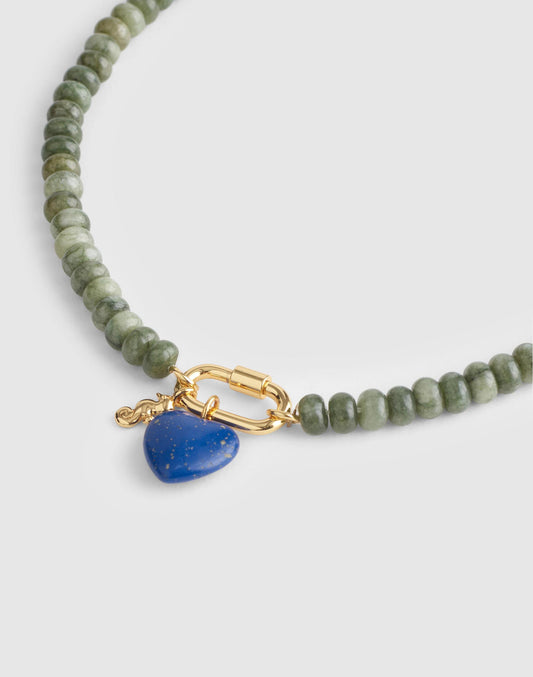 Madewell Semiprecious Beaded Carabiner Charm Necklace