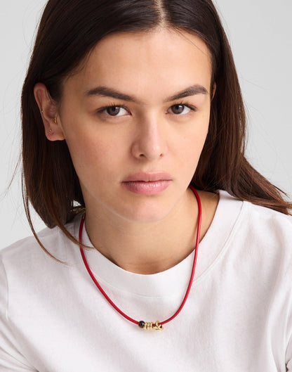 Madewell Semiprecious Charm Leather Choker Necklace