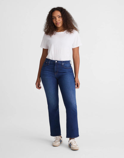 Madewell The Curvy Flare Crop Jean in Super Stretch Denim