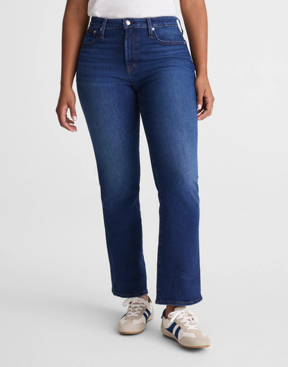 Madewell The Curvy Flare Crop Jean in Super Stretch Denim