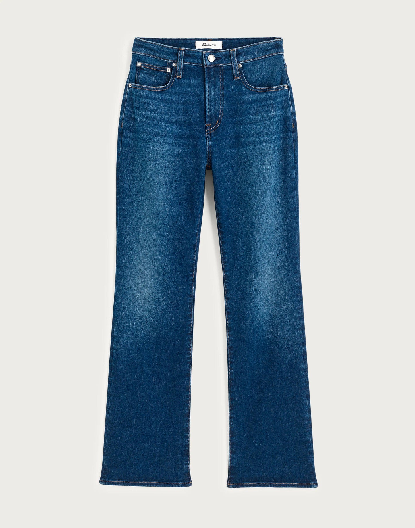 Madewell The Curvy Flare Crop Jean in Super Stretch Denim