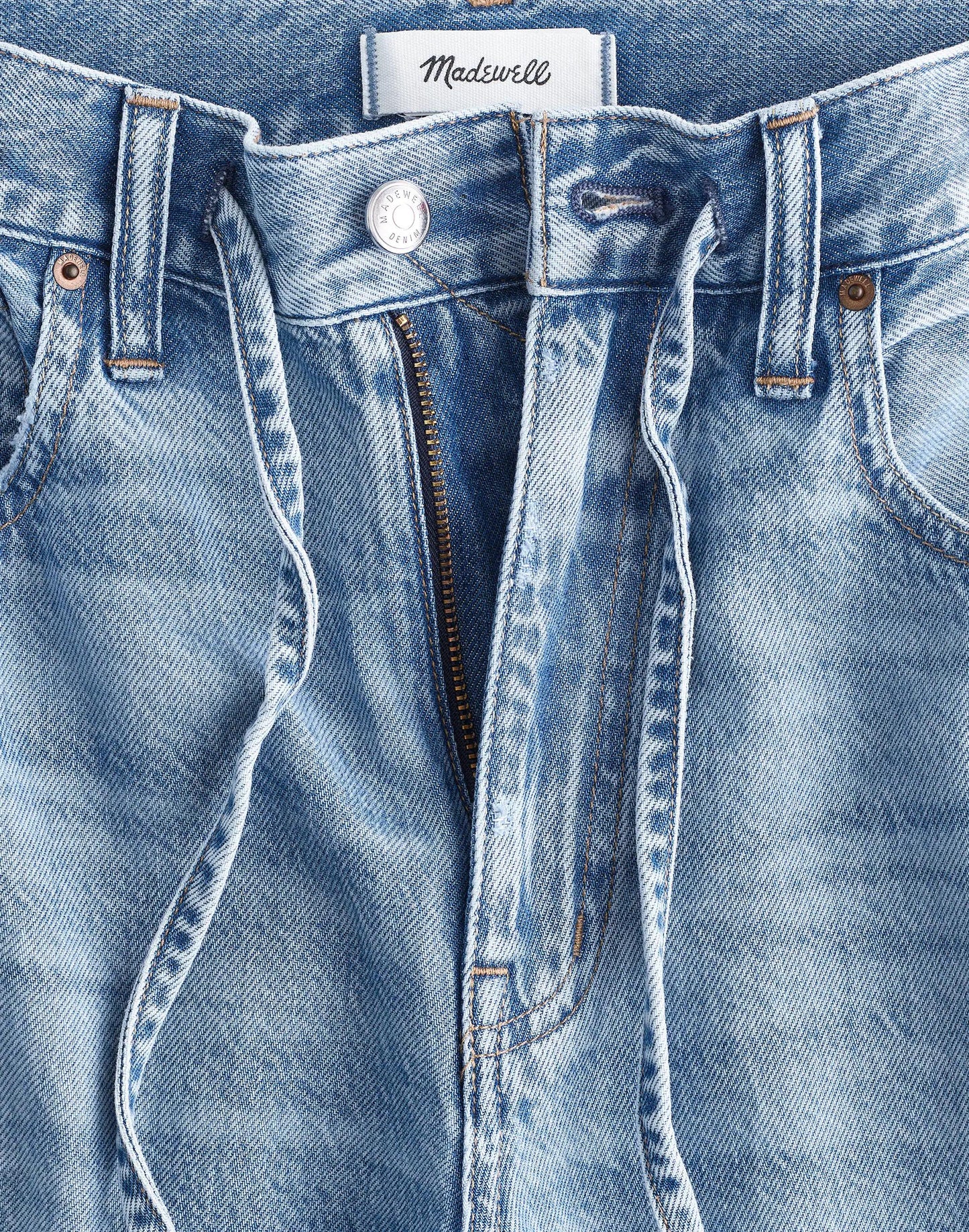 Madewell The Short Ultimate Wide-Leg Jean in Airy Denim