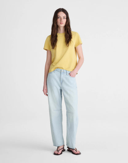 Madewell The Short Darted Barrel-Leg Jean in Airy Denim
