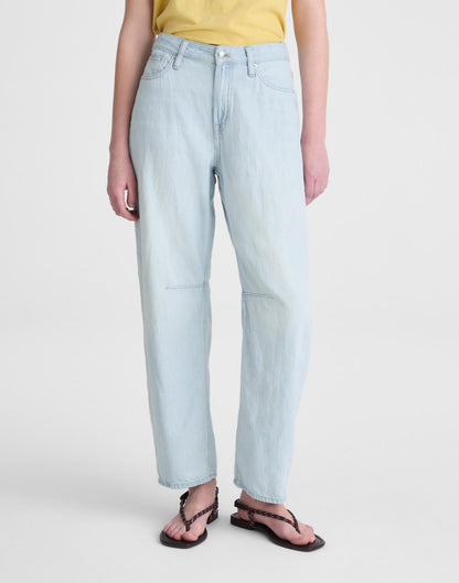 Madewell The Short Darted Barrel-Leg Jean in Airy Denim