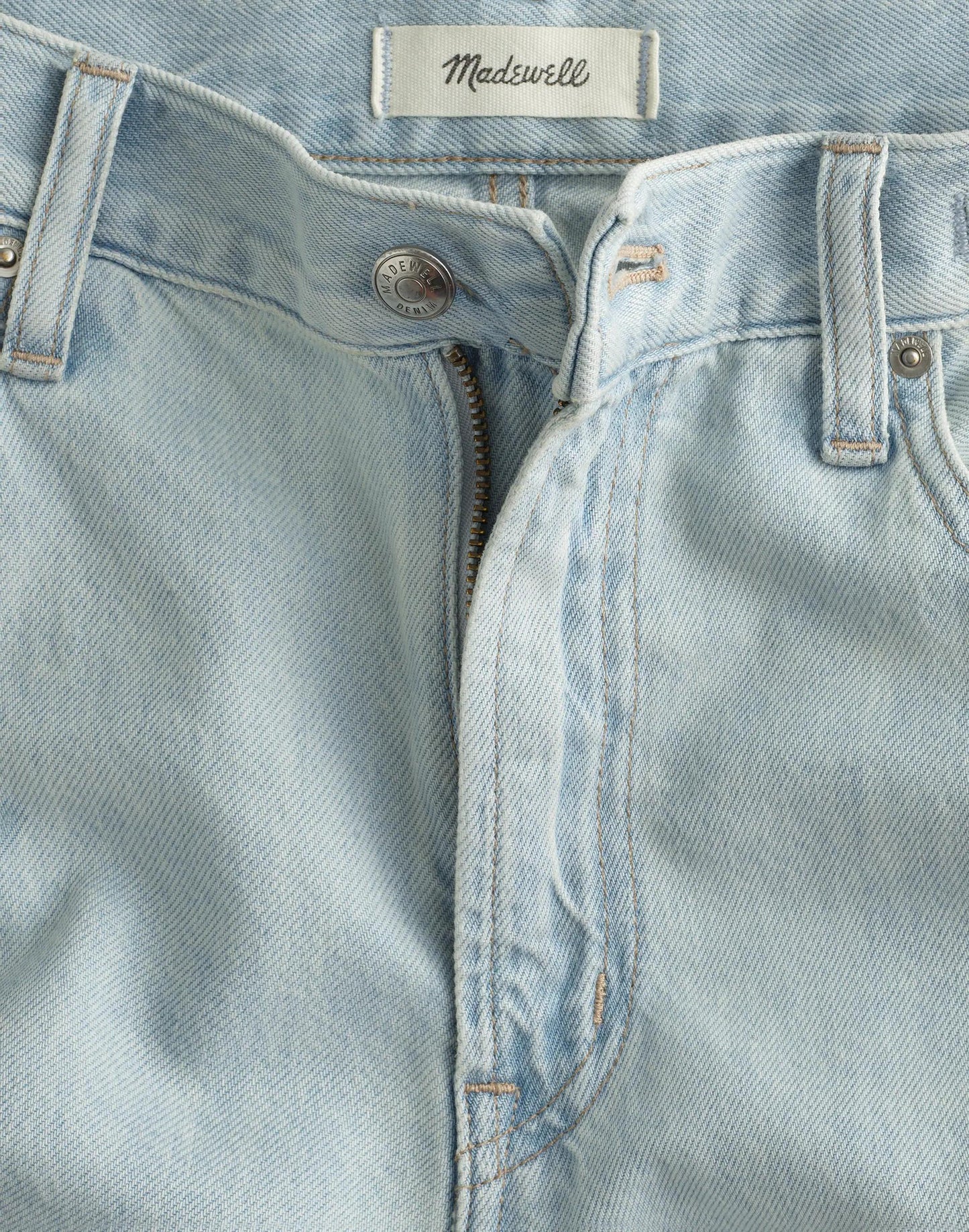 Madewell The Short Darted Barrel-Leg Jean in Airy Denim