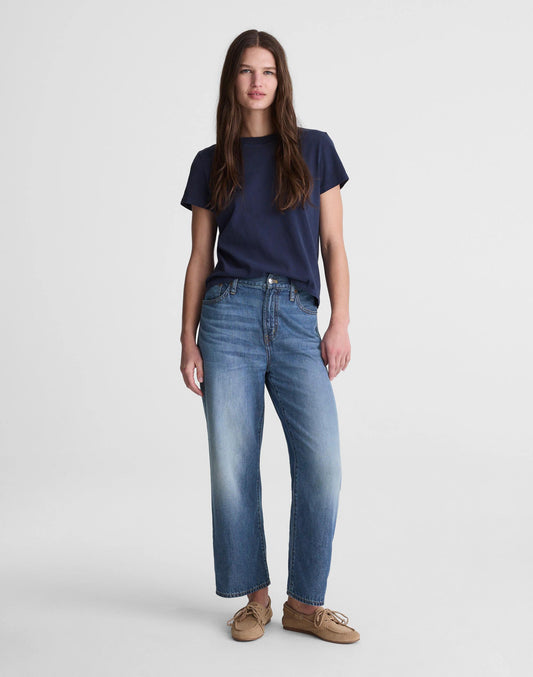 Madewell The Short Perfect Vintage Wide-Leg Crop Jean in Airy Denim
