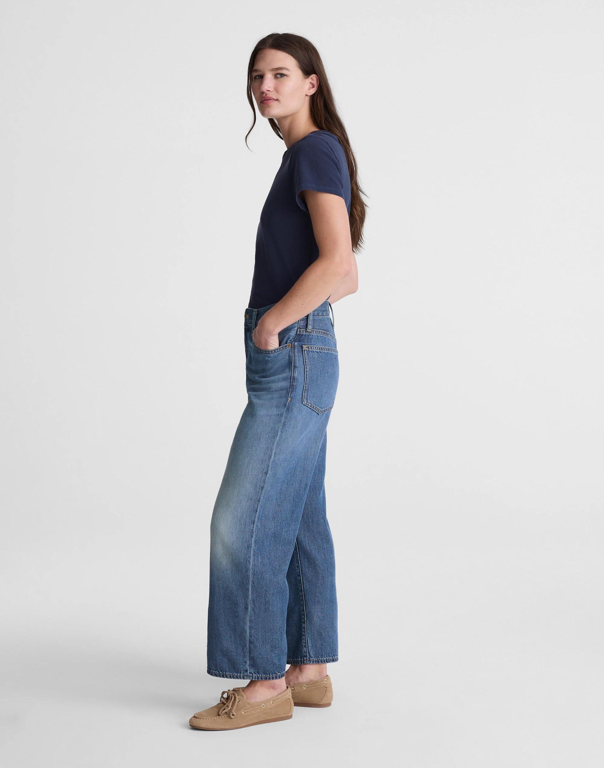Madewell The Short Perfect Vintage Wide-Leg Crop Jean in Airy Denim