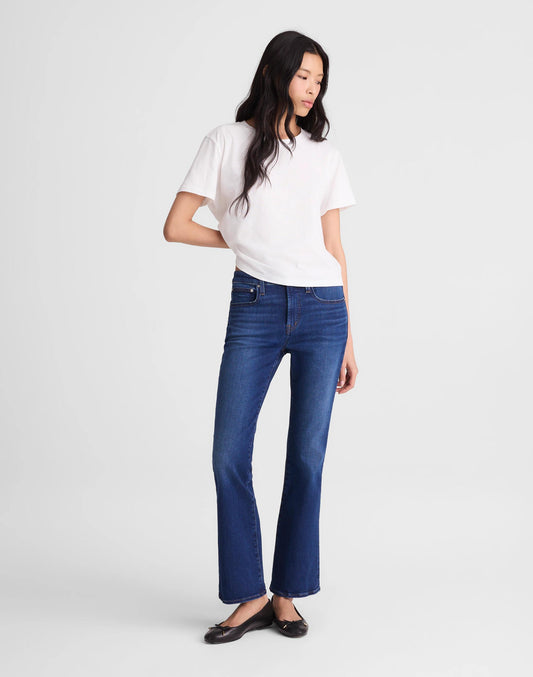 Madewell The Short Flare Crop Jean in Super Stretch Denim