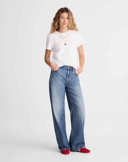 Madewell Petite Low-Slung Baggy Jeans in Airy Denim