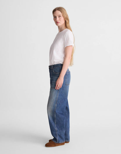 Madewell The Petite Darted Barrel-Leg Jean