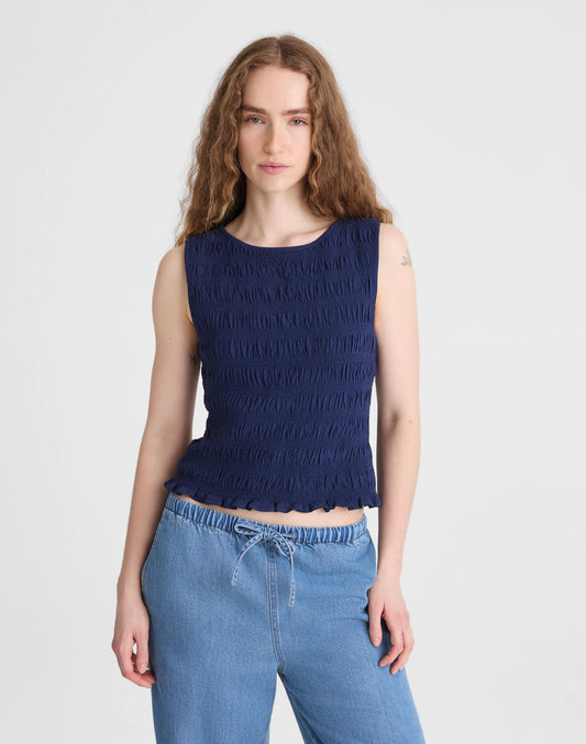 Madewell Smocked Boatneck Tank