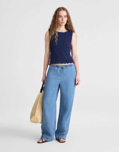 Madewell Smocked Boatneck Tank