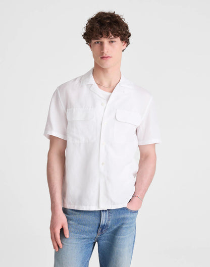 Madewell Short-Sleeve Camp Shirt in Archive Linen Blend