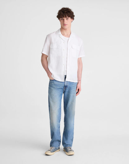 Madewell Short-Sleeve Camp Shirt in Archive Linen Blend