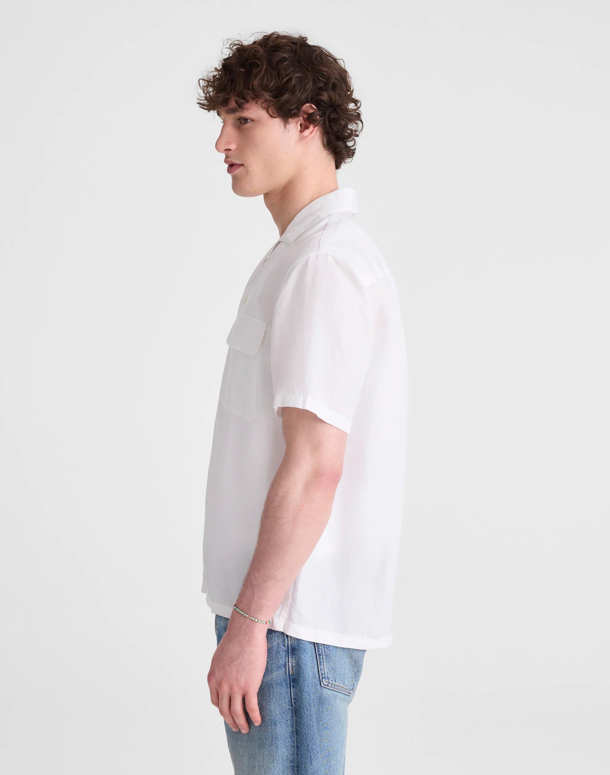 Madewell Short-Sleeve Camp Shirt in Archive Linen Blend