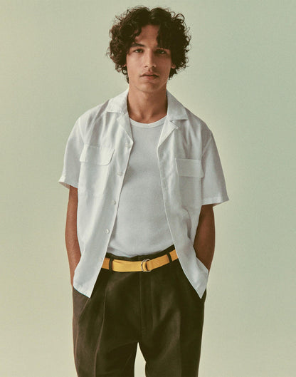 Madewell Short-Sleeve Camp Shirt in Archive Linen Blend