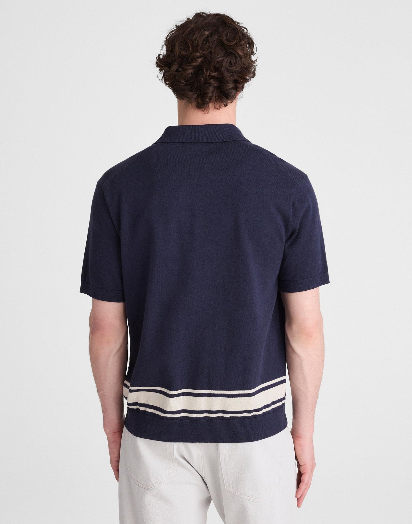 Madewell Knit Button-Up Shirt in Border Stripe