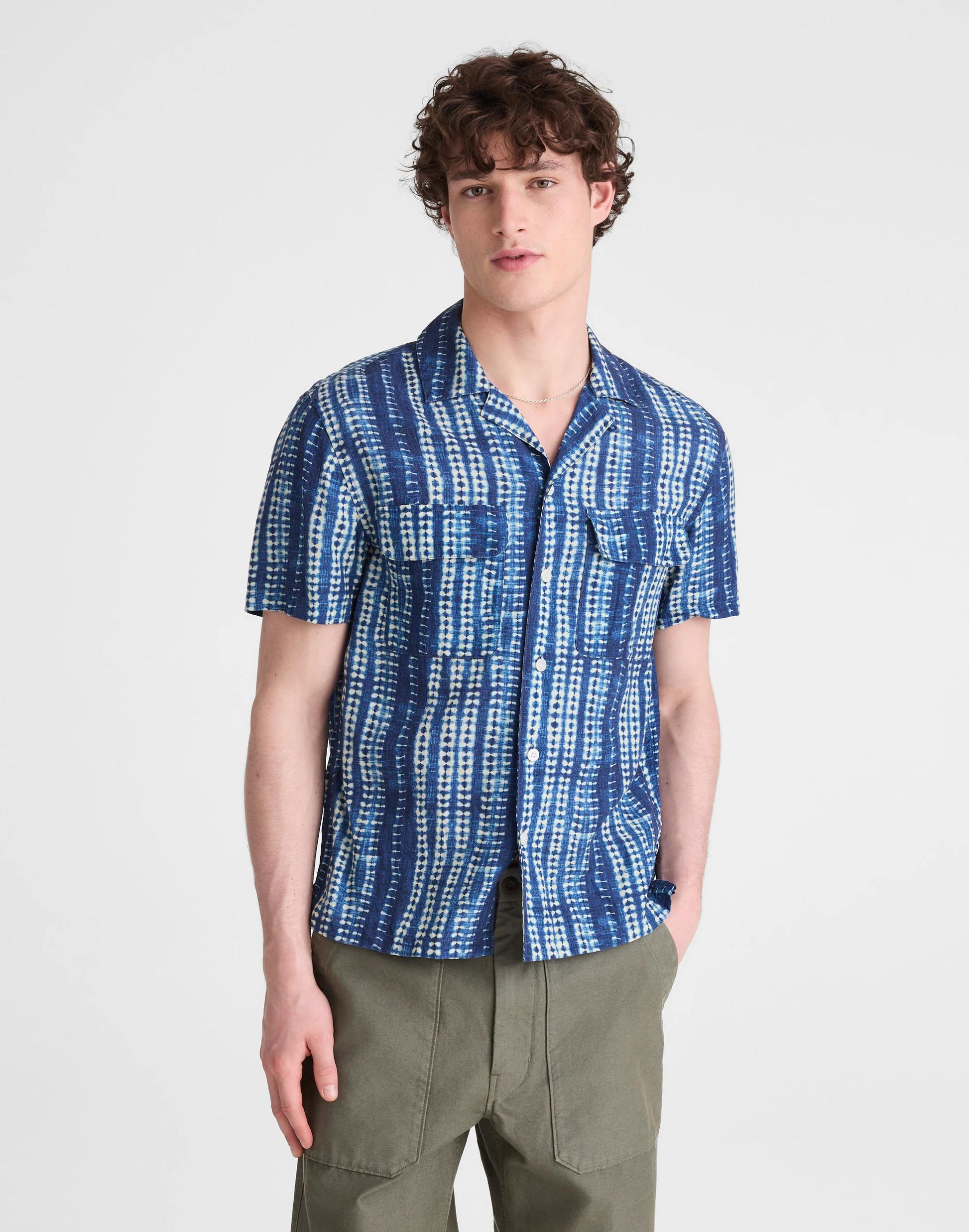 Madewell Short-Sleeve Camp Shirt in Archive Linen Blend
