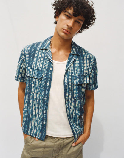 Madewell Short-Sleeve Camp Shirt in Archive Linen Blend