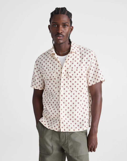 Madewell Short-Sleeve Camp Shirt in Archive Linen Blend