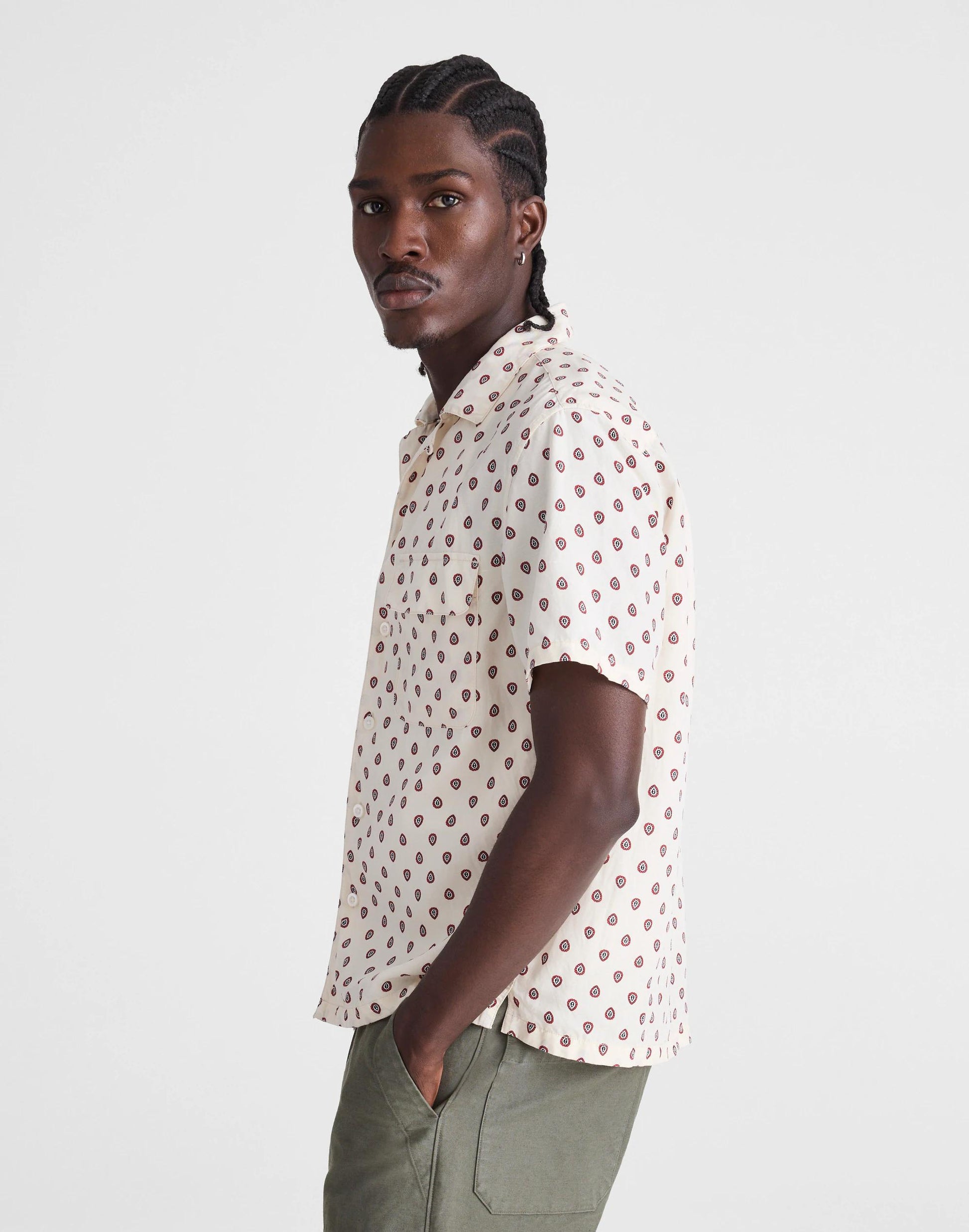 Madewell Short-Sleeve Camp Shirt in Archive Linen Blend