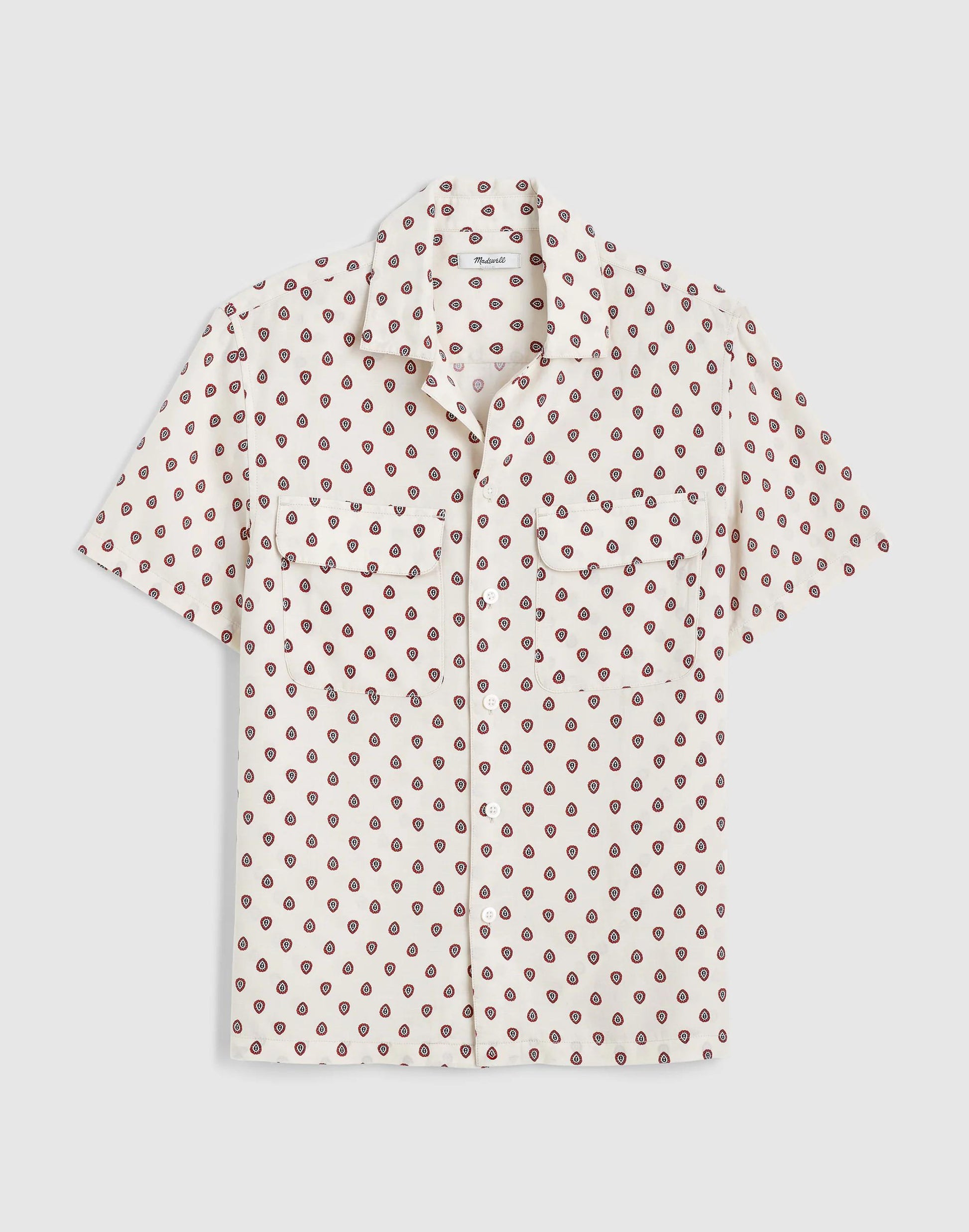 Madewell Short-Sleeve Camp Shirt in Archive Linen Blend