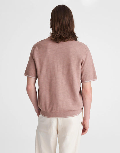 Madewell Tipped Knit Button-Up Shirt in Slub Knit Cotton