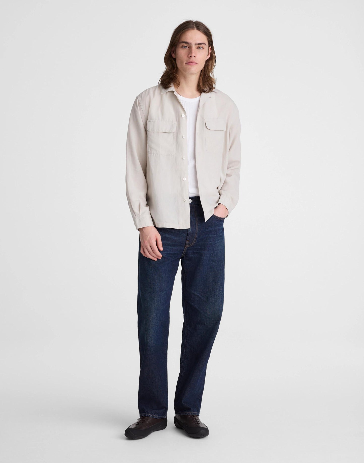 Madewell The Long-Sleeve Camp Shirt in Archive Linen Blend