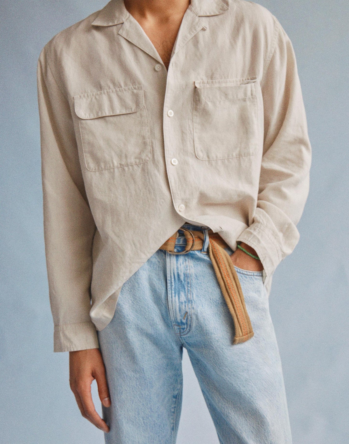 Madewell The Long-Sleeve Camp Shirt in Archive Linen Blend