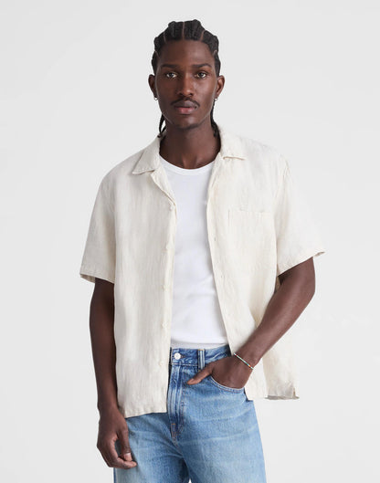 Madewell Short-Sleeve Camp Shirt in Linen