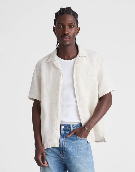 Madewell Short-Sleeve Camp Shirt in Linen