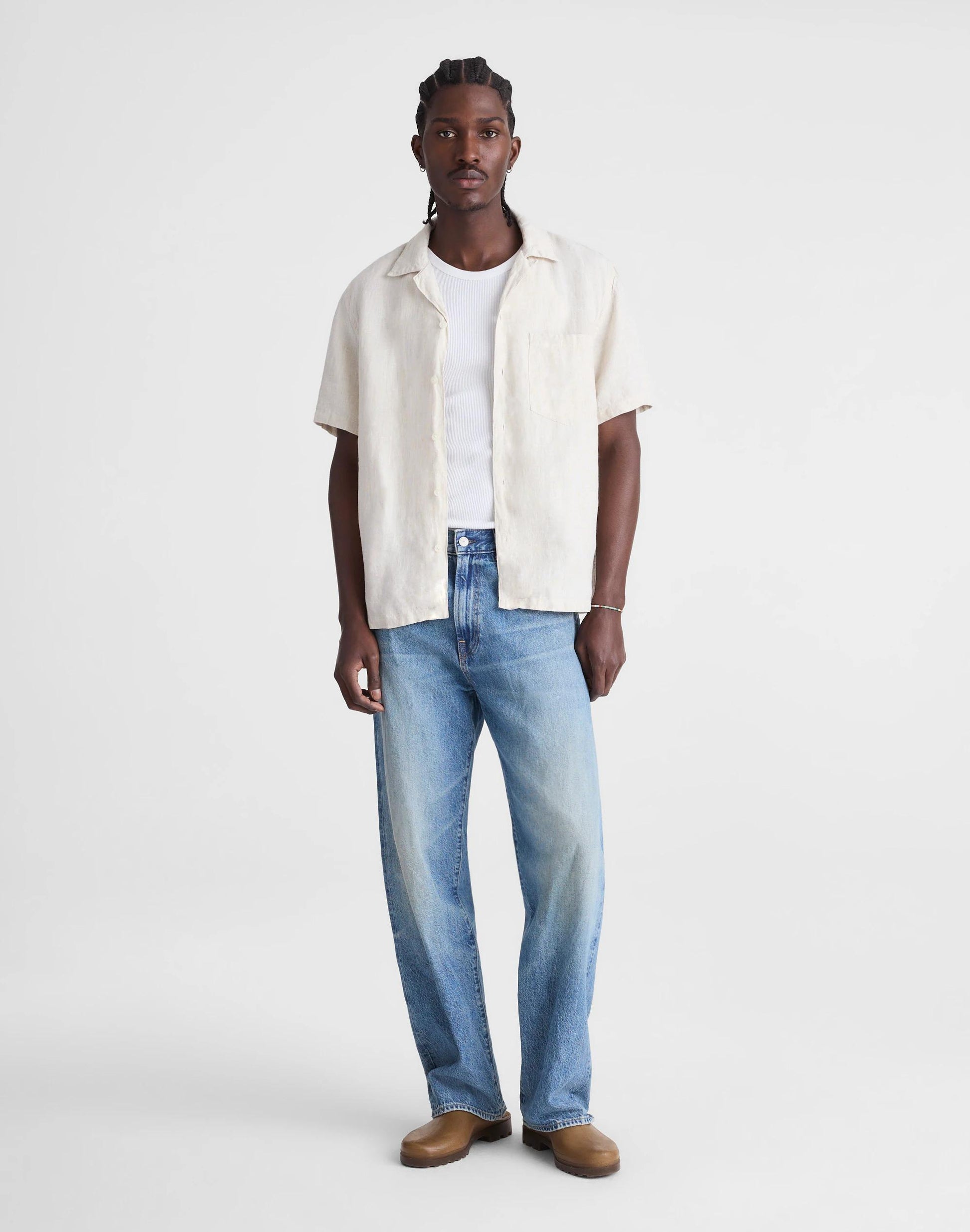 Madewell Short-Sleeve Camp Shirt in Linen