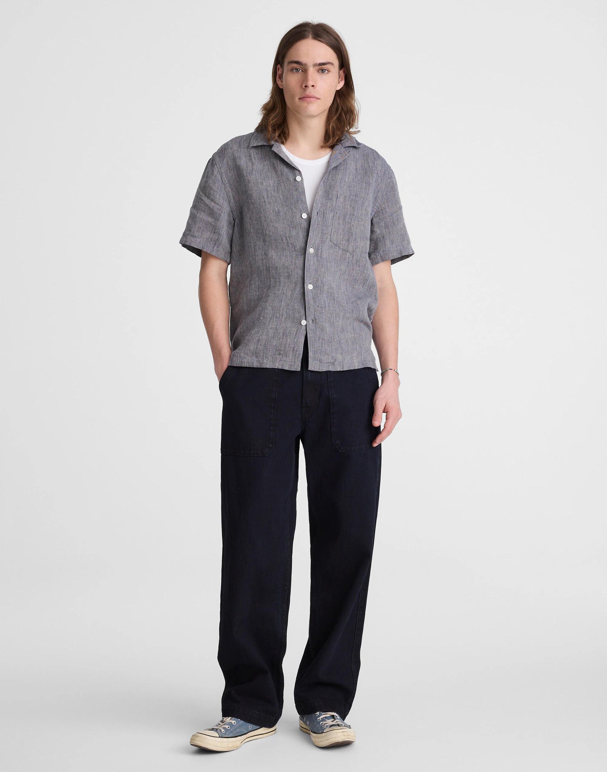 Madewell Short-Sleeve Camp Shirt in Linen