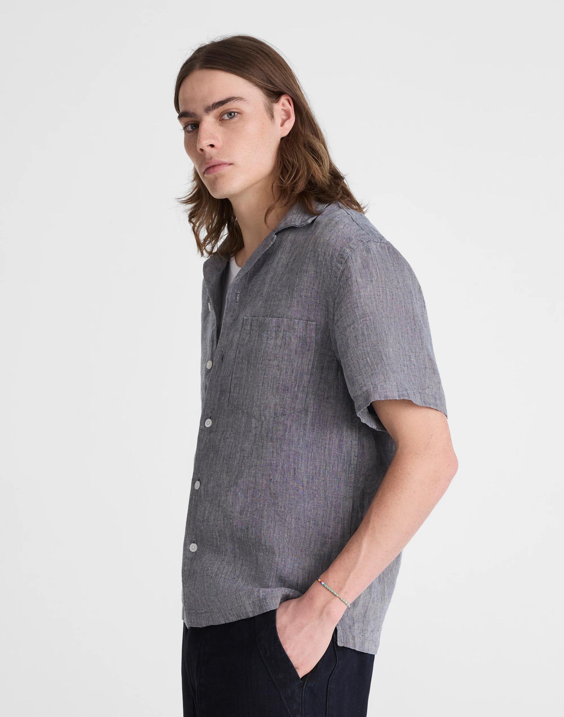 Madewell Short-Sleeve Camp Shirt in Linen