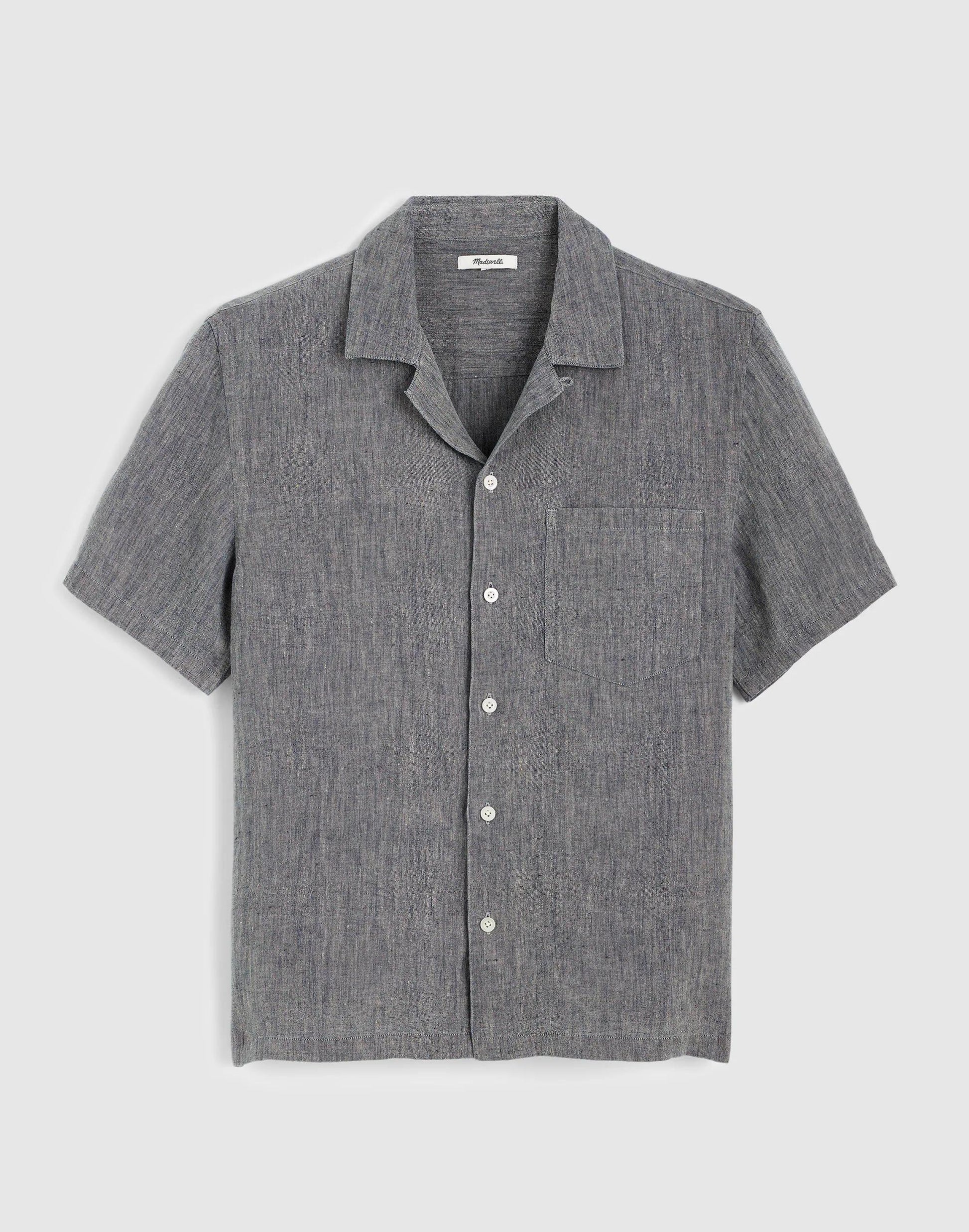 Madewell Short-Sleeve Camp Shirt in Linen