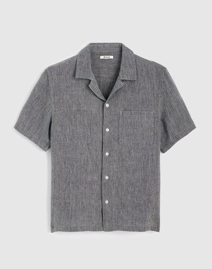 Madewell Short-Sleeve Camp Shirt in Linen
