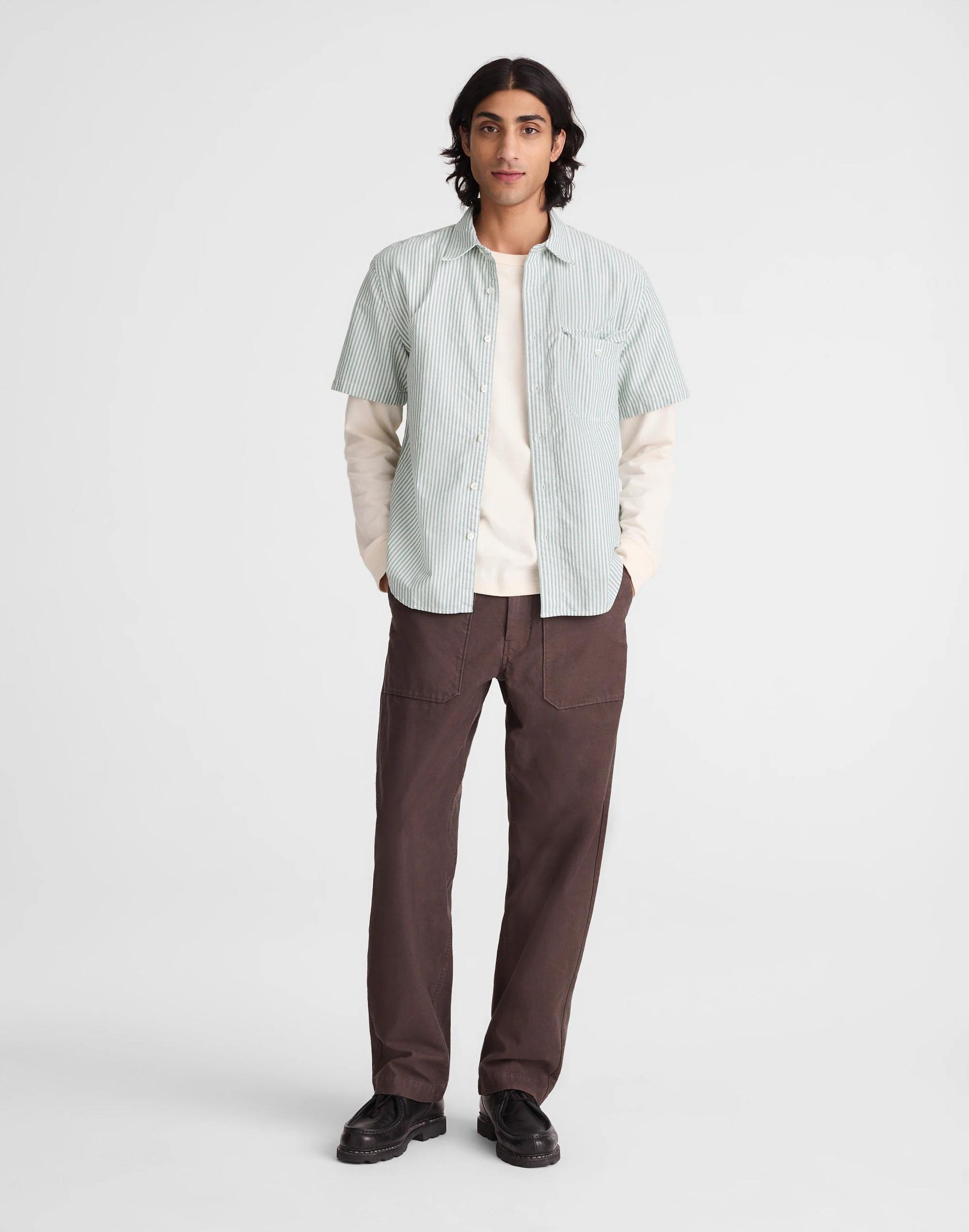 Madewell Short-Sleeve Single-Pocket Shirt in Allday Oxford
