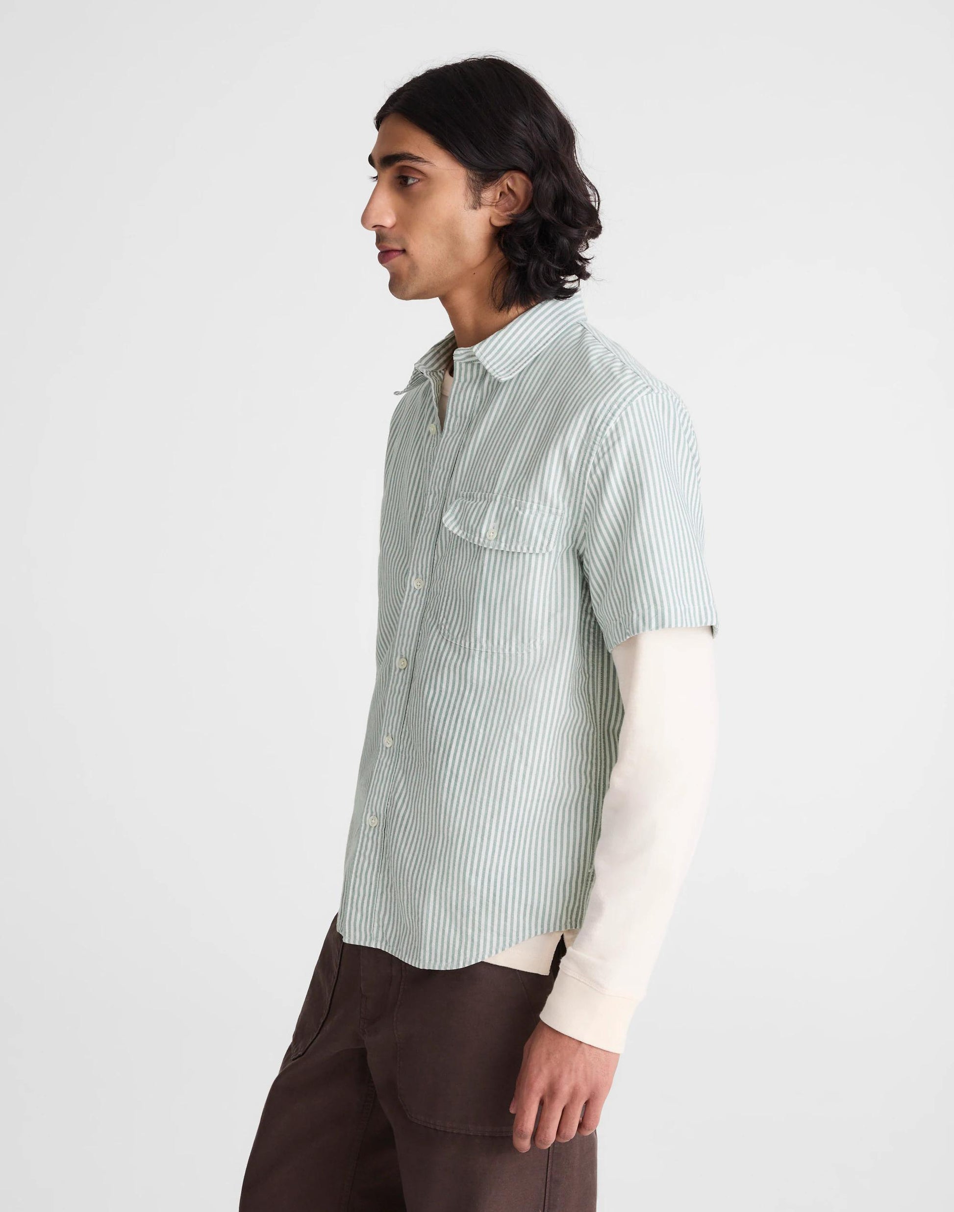 Madewell Short-Sleeve Single-Pocket Shirt in Allday Oxford