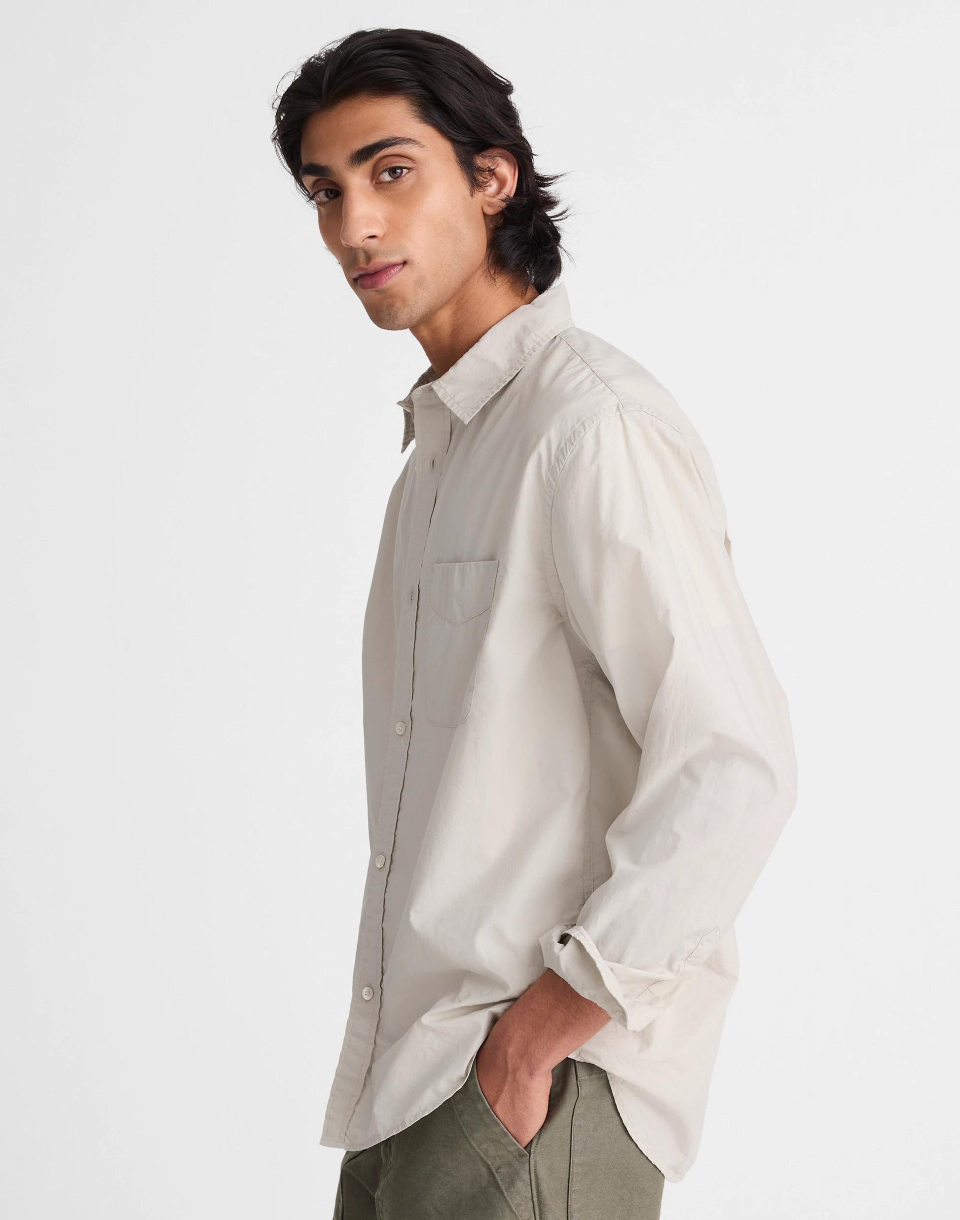 Madewell Button-Up Shirt in Crisp Poplin