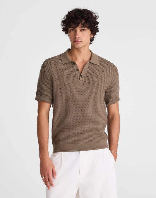 Madewell Textured Open-Stitch Polo