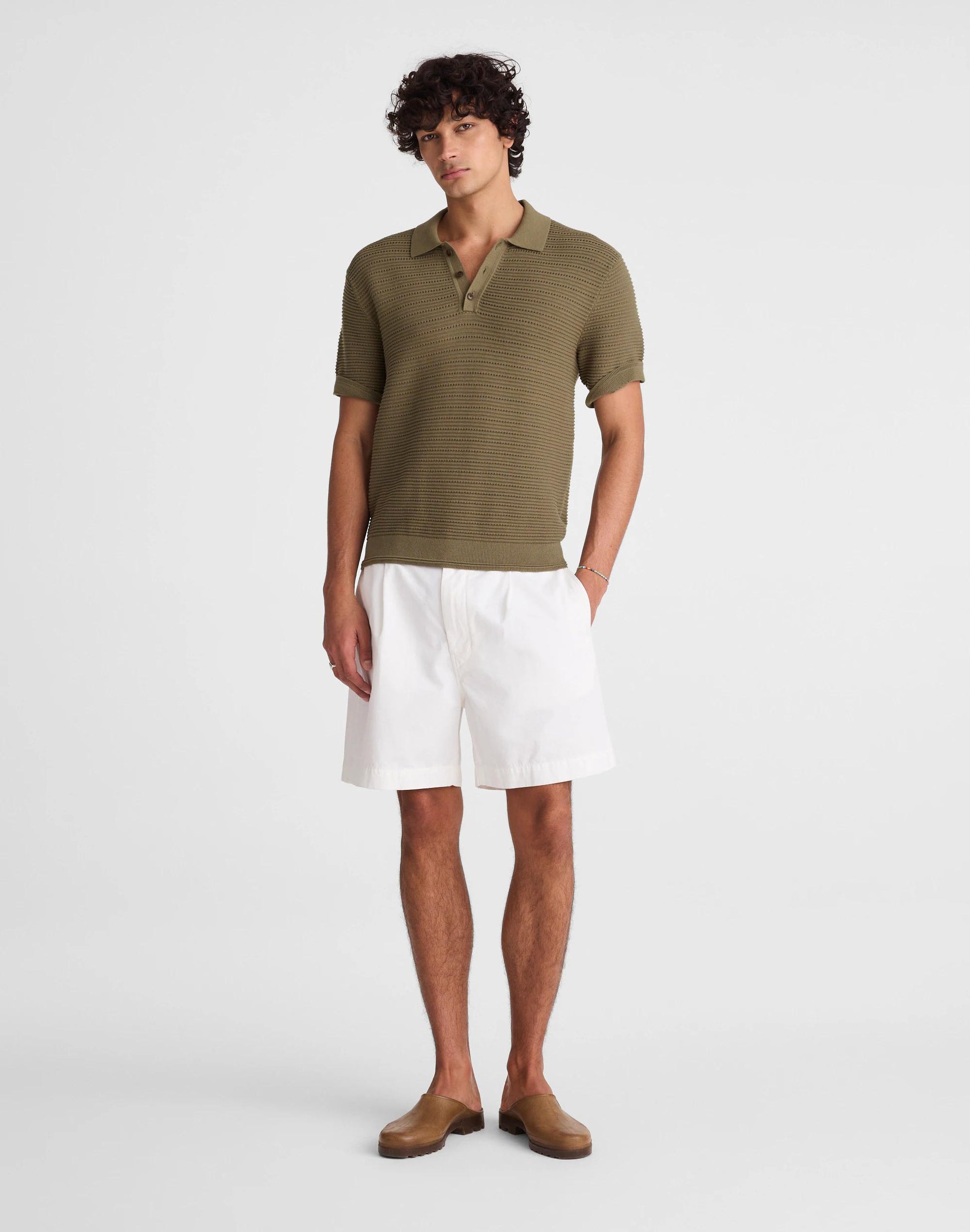 Madewell Textured Open-Stitch Polo