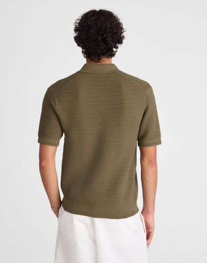 Madewell Textured Open-Stitch Polo