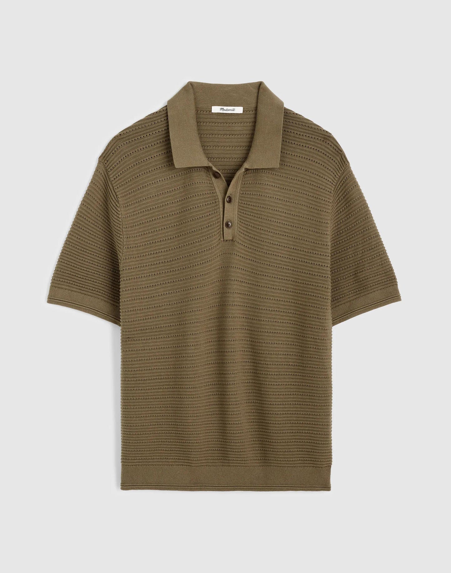 Madewell Textured Open-Stitch Polo