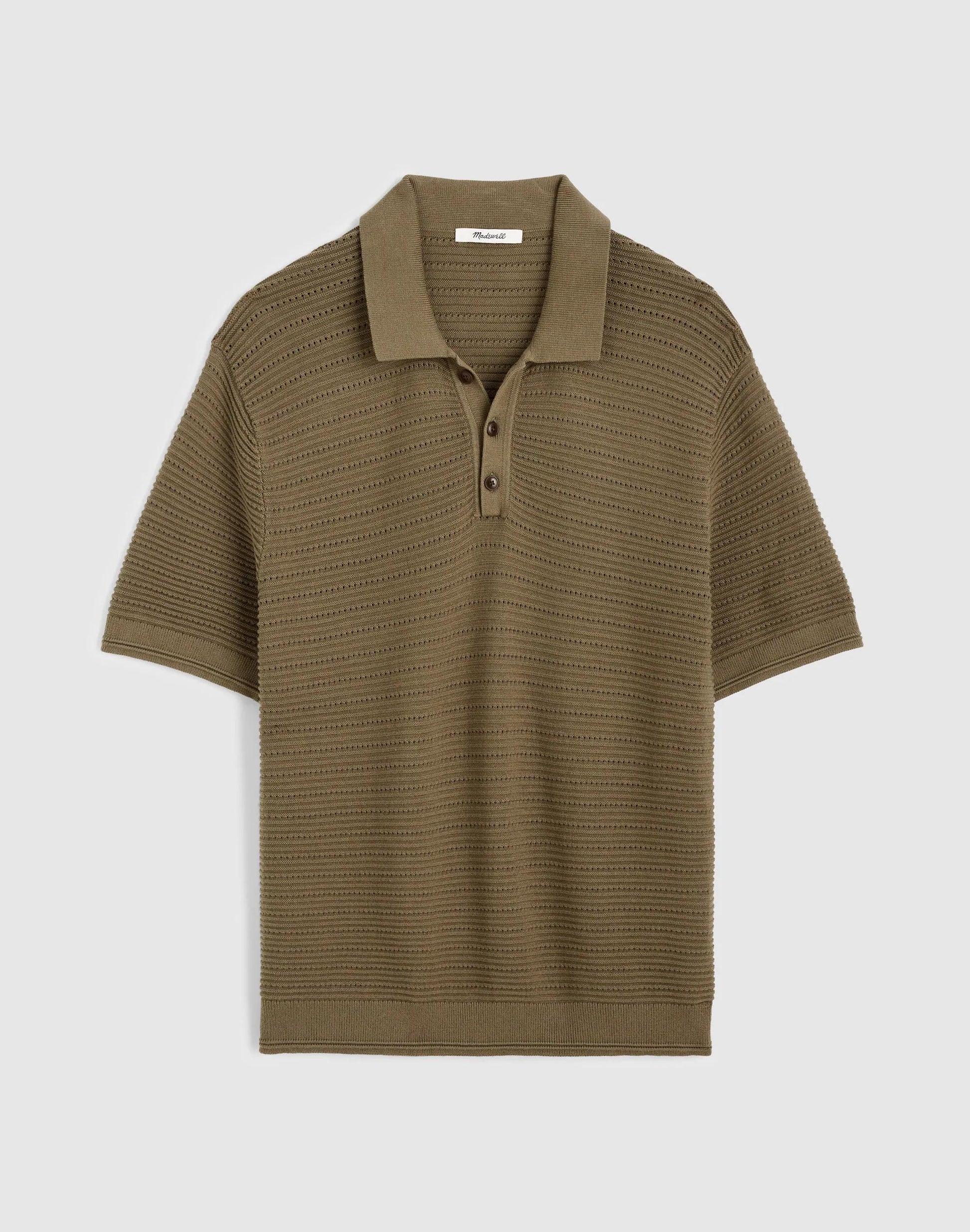 Madewell Textured Open-Stitch Polo