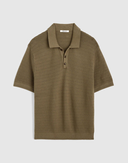 Madewell Textured Open-Stitch Polo