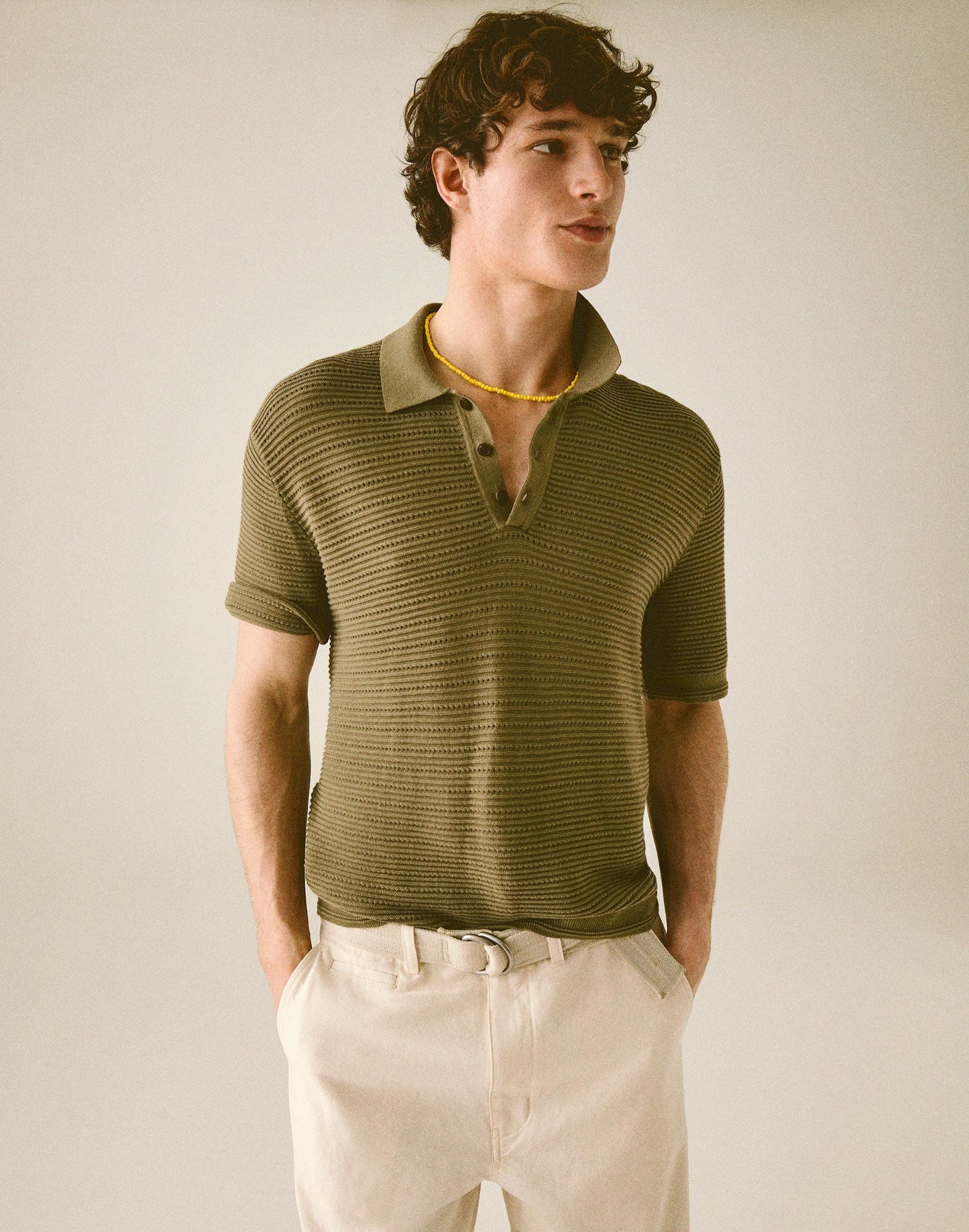 Madewell Textured Open-Stitch Polo