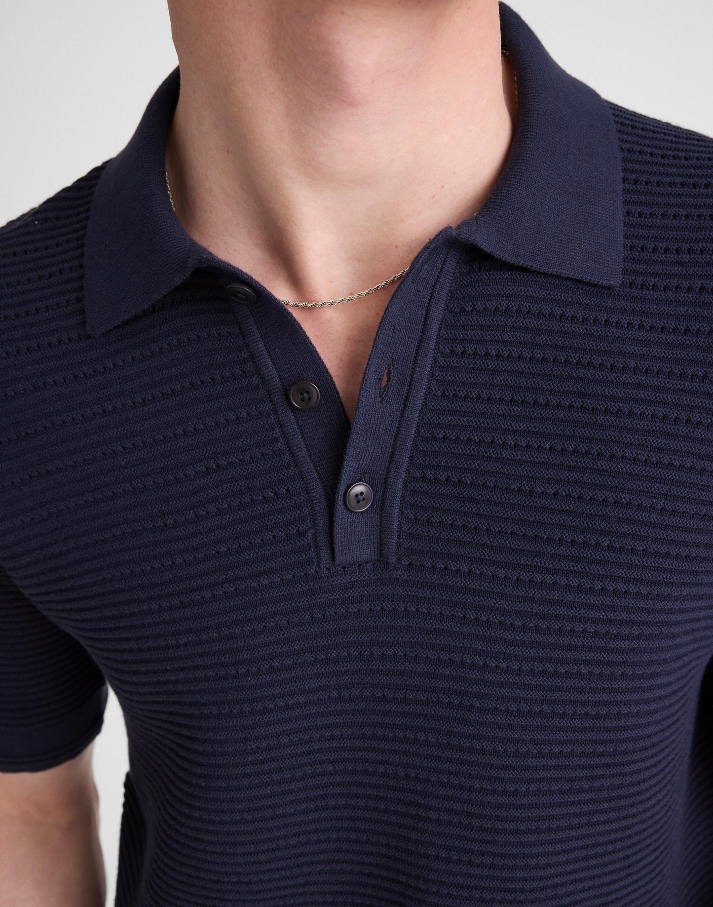 Madewell Textured Open-Stitch Polo