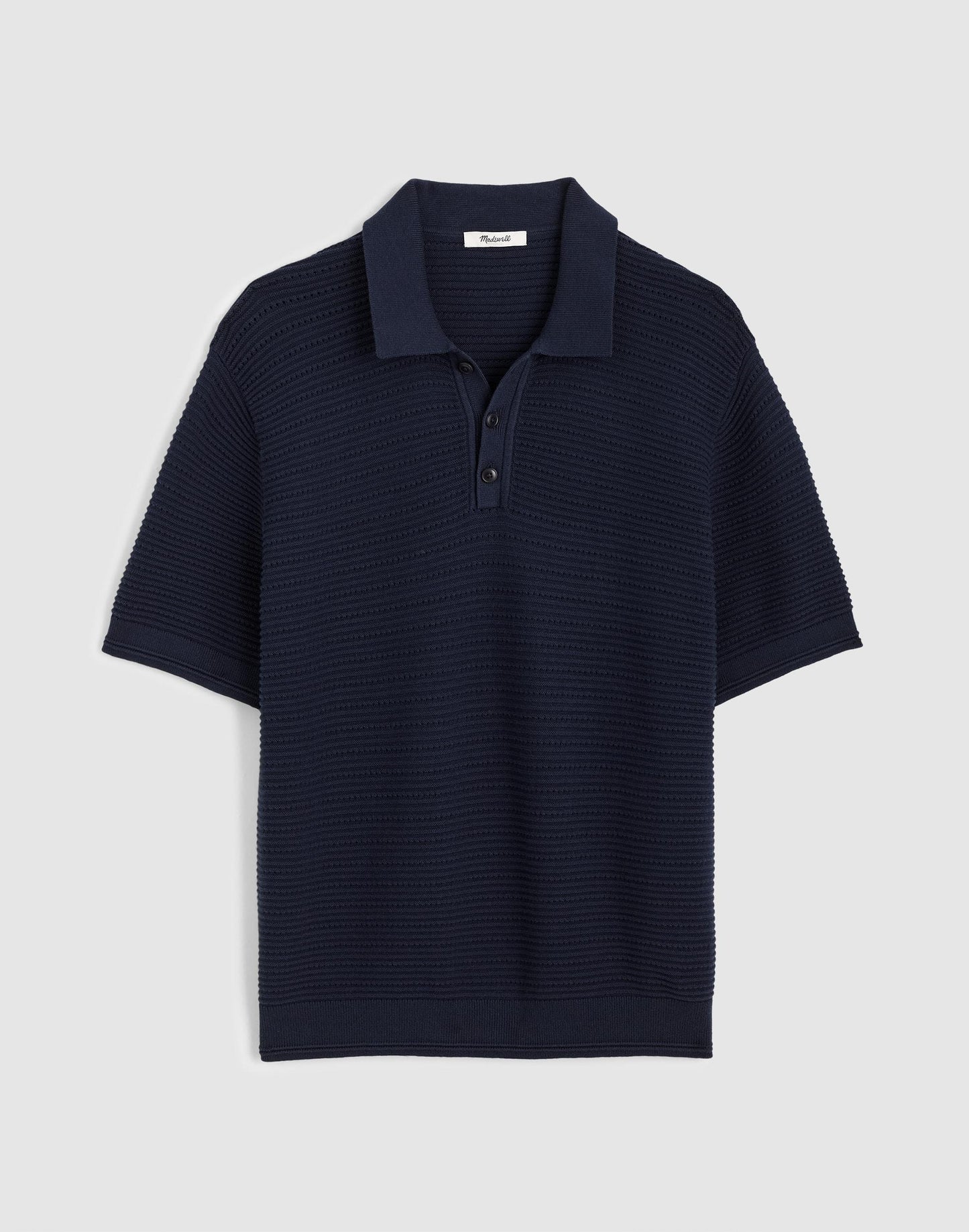 Madewell Textured Open-Stitch Polo
