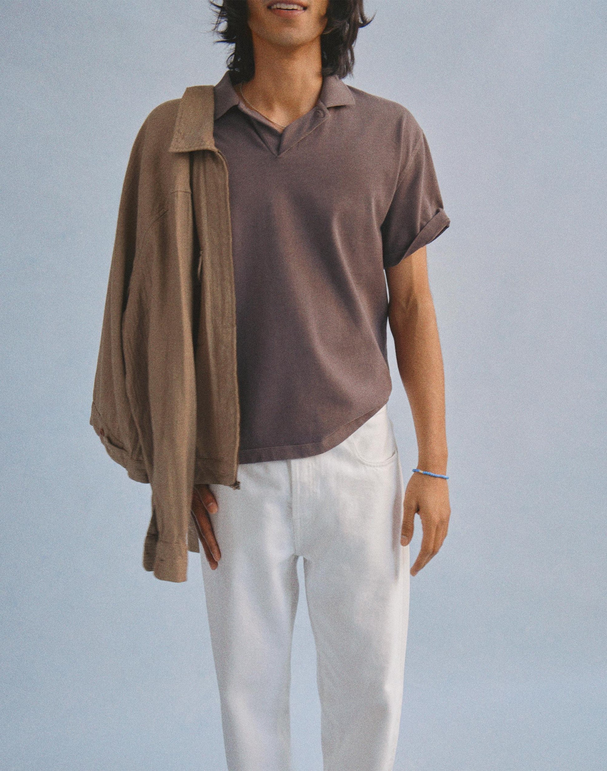 Madewell Short-Sleeve Compact-Knit Polo